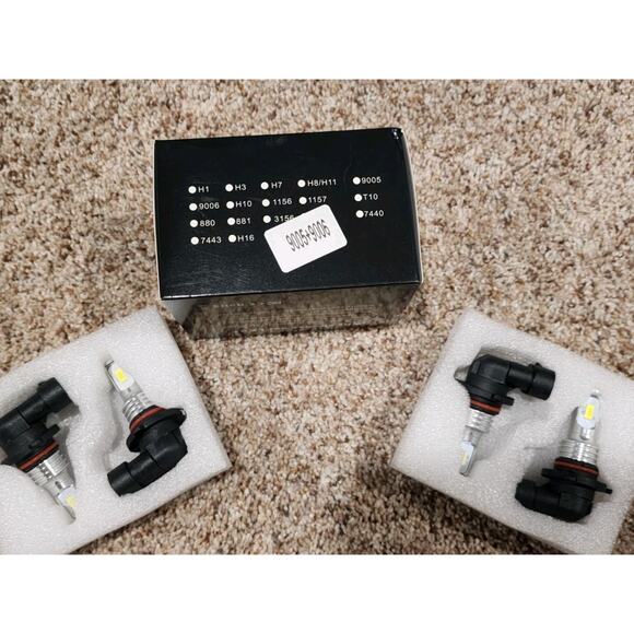 9005 9006 LED Headlights Bulbs 10000K High Low Beam Kit Combo Super White Bright - Picture 9 of 9